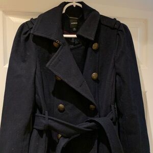 Women’s Navy Wool Blend Pea Coat